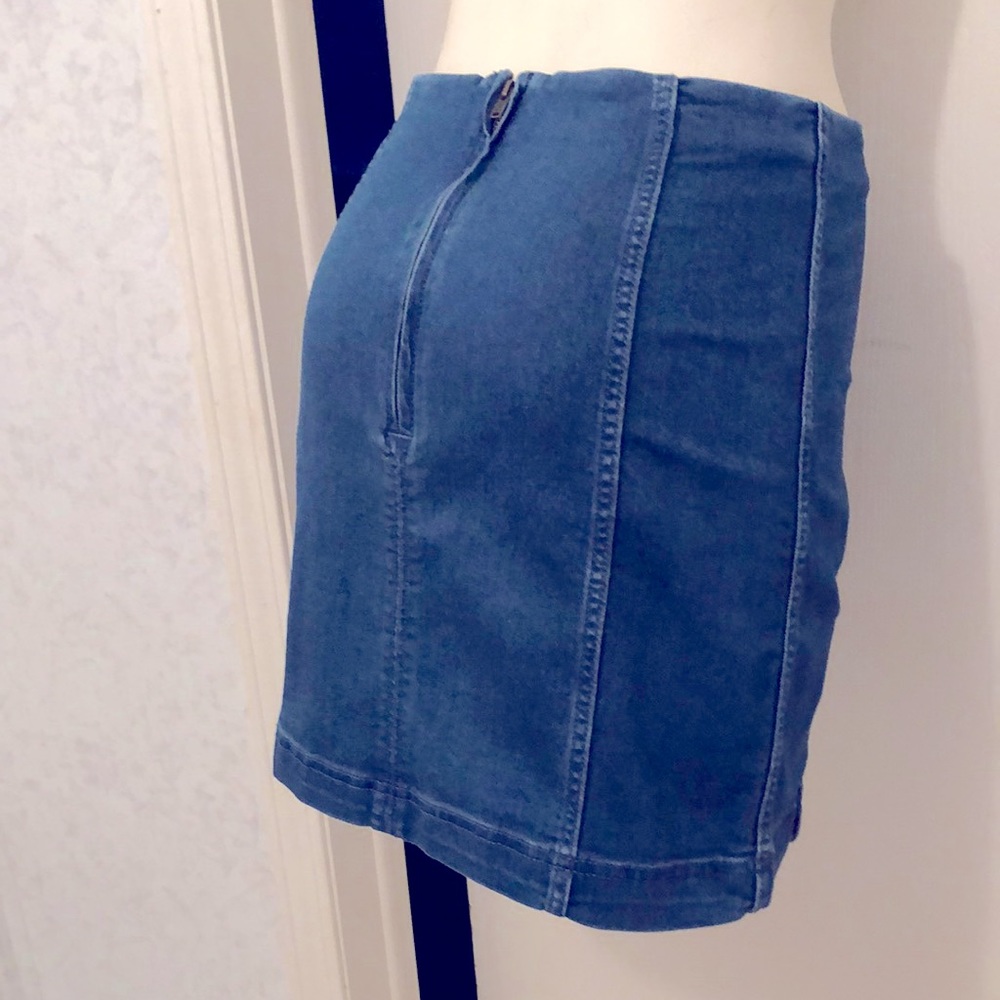 Free People Blue Mini Skirt
